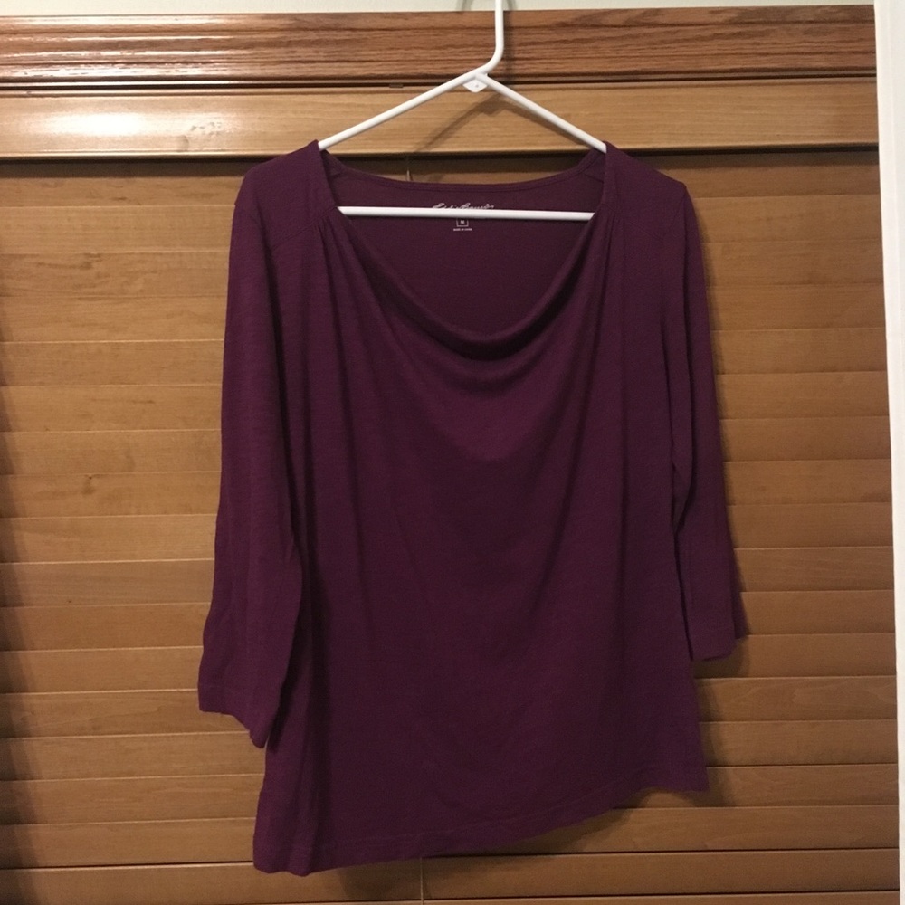 Burgundy drape neck tee